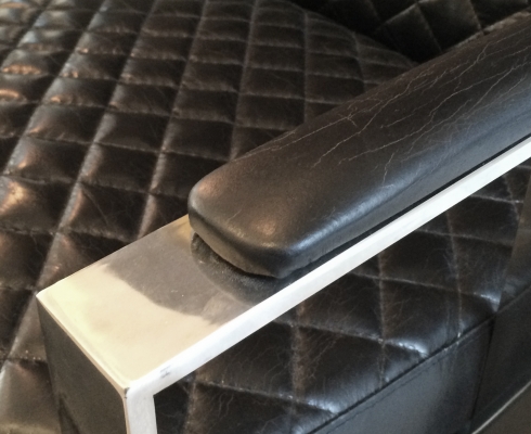 Hazenkamp Furnitures - Retro-Sessel aus Echtleder mit Metallgestell