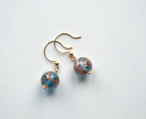 L´île aux Fleurs - Ohrringe Gold Filled 14 K mit Perlen aus Muranoglas