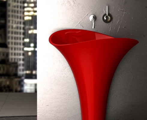 Glass Design Italy - Glass Design Italy Waschtisch Flower Evolution Ferrari Rot