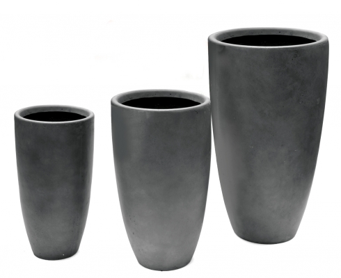 Mega Ceramics - Hohe Pflanzvase Anthrazit Ø 44cm x H 77cm