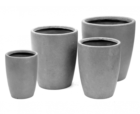 Mega Ceramics - Pflanzkübel rund Grau Ø 27cm x H 36,5cm