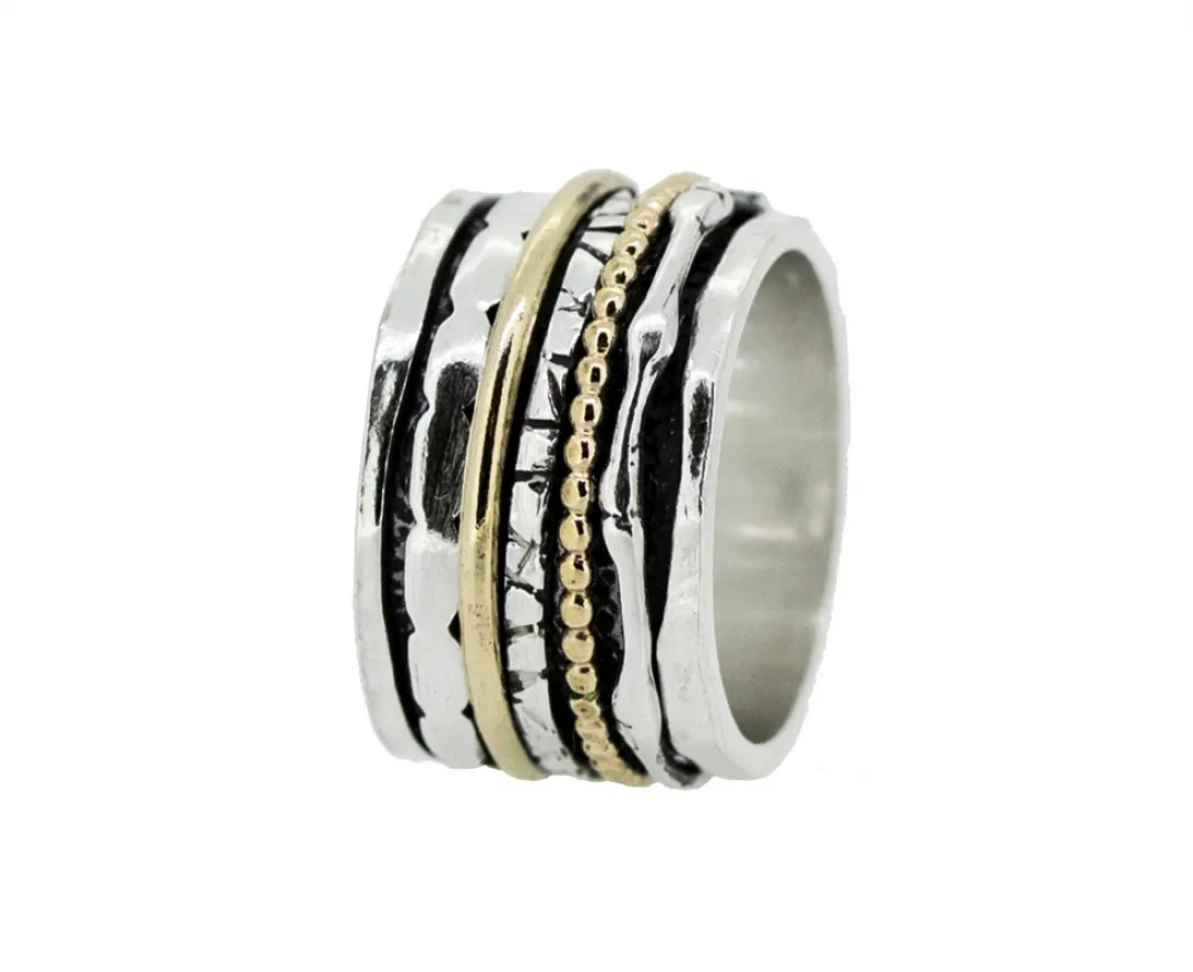 JEH JEWELS - Ring silber oxidert, gold filled