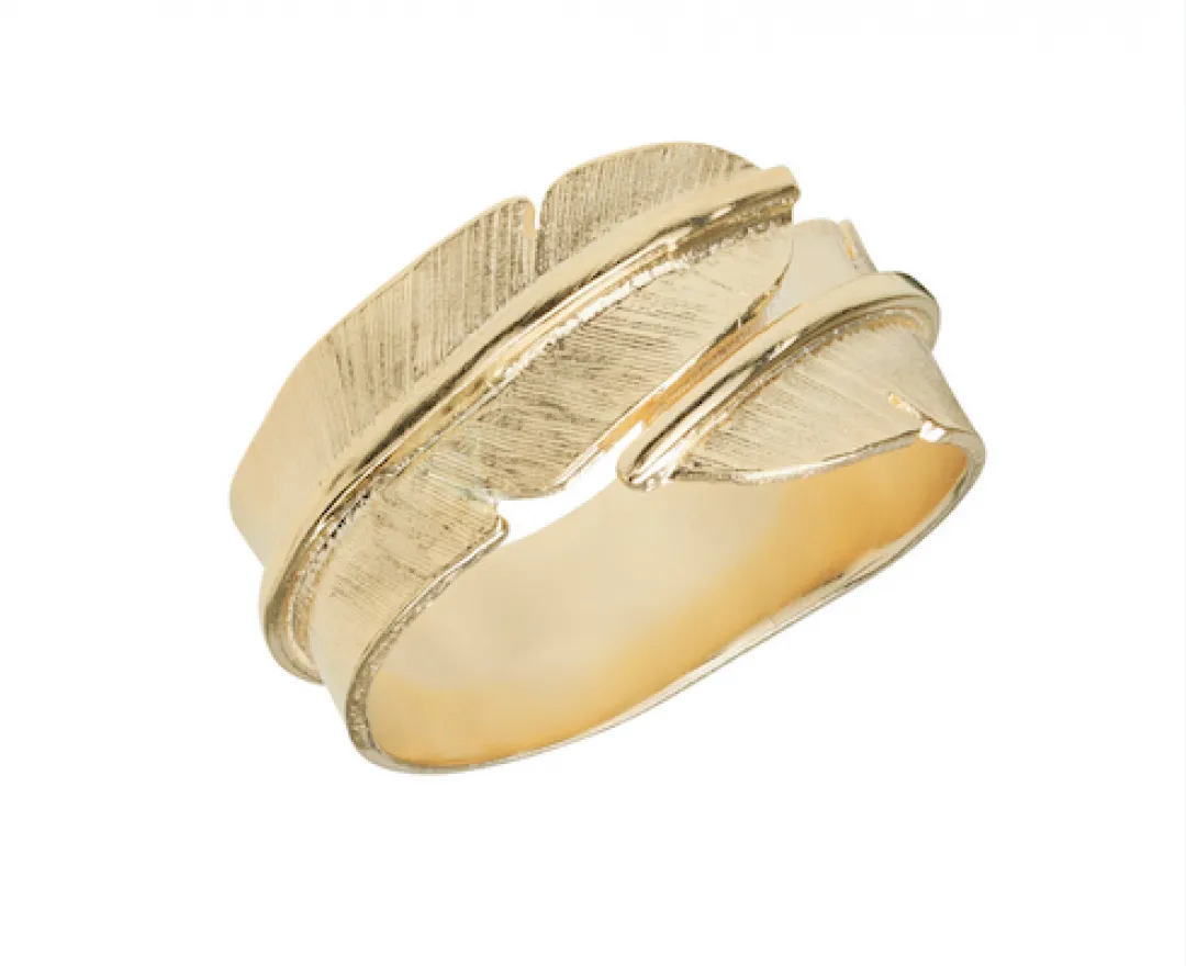 Heiring Dänemark - Ring Feder, silber vergoldet