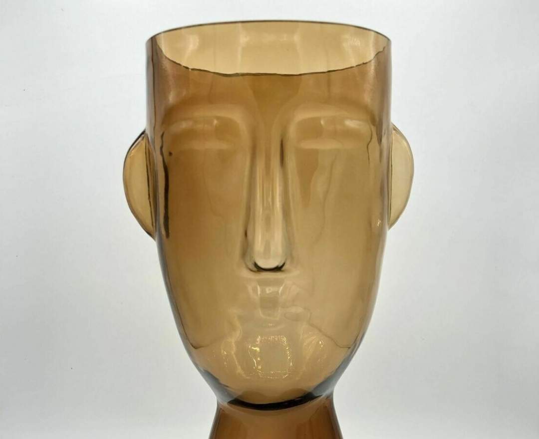 1st Tannendiele - Glas-Vase „Face“ (braun)
