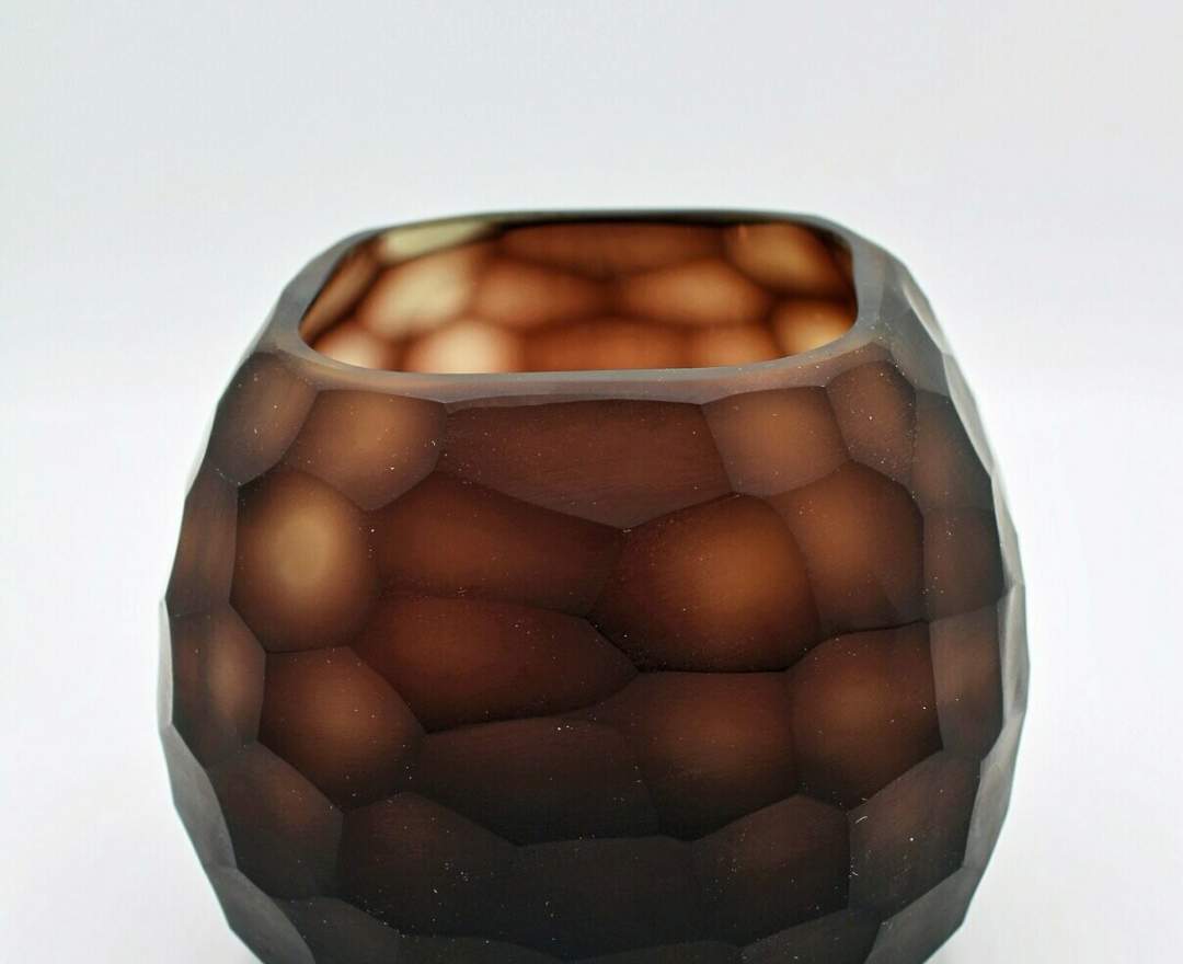 1st Tannendiele - Glass vase square, brown