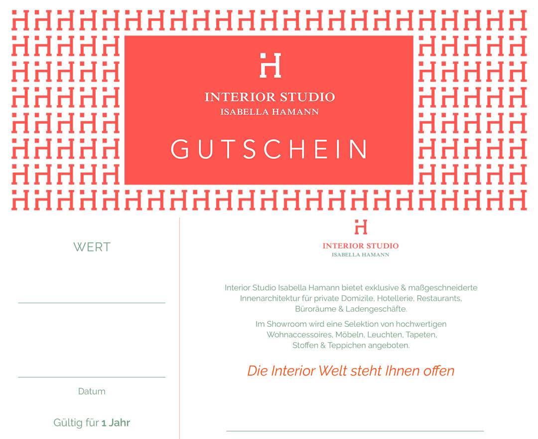 INTERIOR STUDIO ISABELLA HAMANN - Gutschein 100,00€