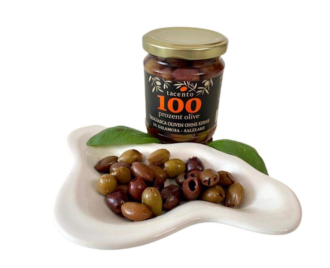 tacento100 - Entkernte Oliven in Salamoia - Salzlake eingelegt