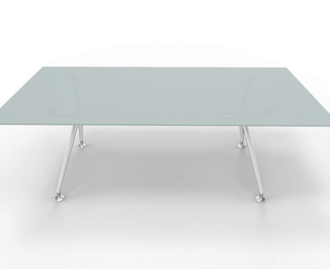 Wagner - W-Table 1100cm x 2200 cm Glasplatte, Gestell Aluminium poliert