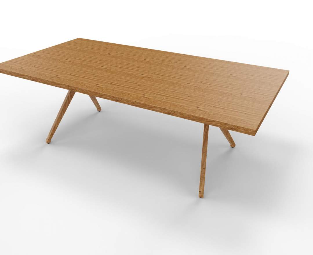 Wagner - W-Table 1100cm x 2200 cm Eiche glatt Geölt 40mm Asteiche, Eichenholzgestell