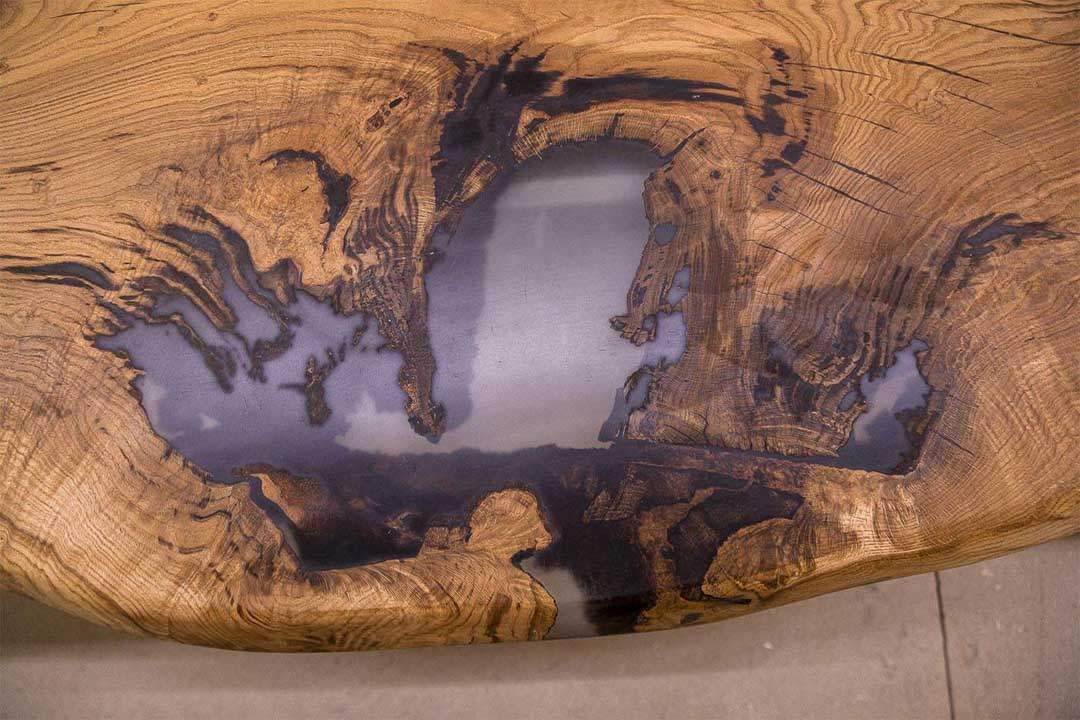 wohnsektion - Baumtischplatte aus Eiche 465 x 135cm