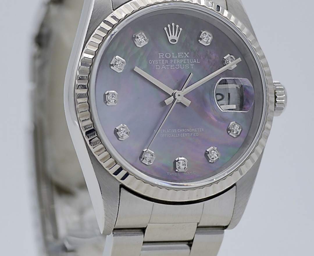 Rolex - Rolex Datejust 36 mit Diamanten MOP inkl. Box und Papieren aus Deutschland LC100