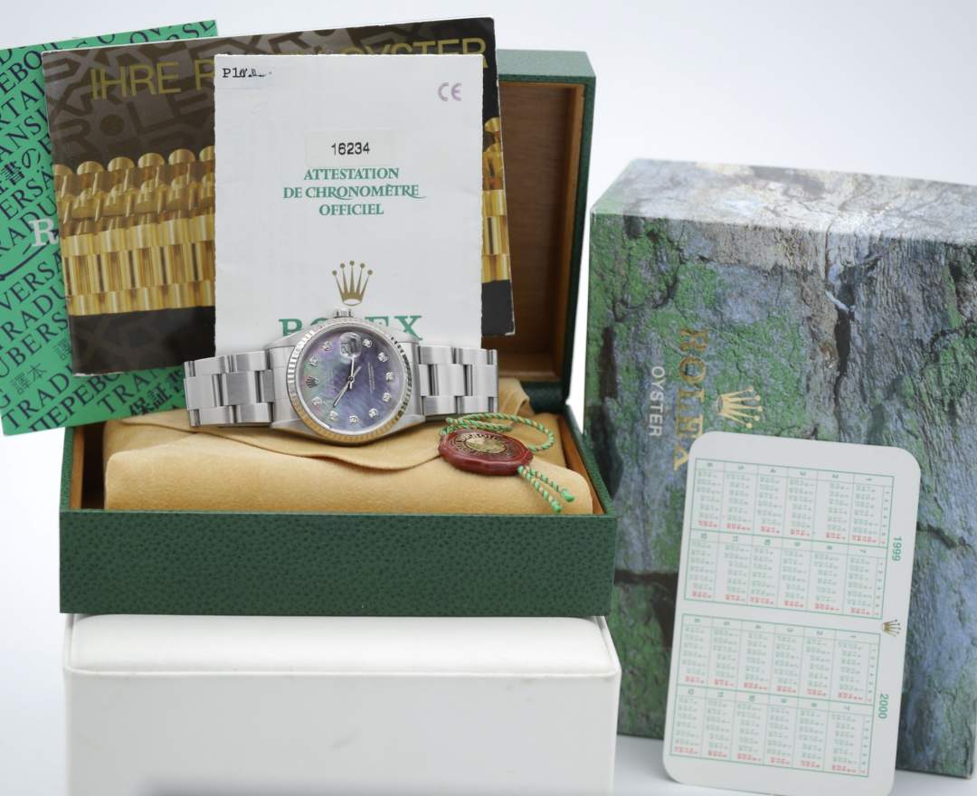 Rolex - Rolex Datejust 36 mit Diamanten MOP inkl. Box und Papieren aus Deutschland LC100