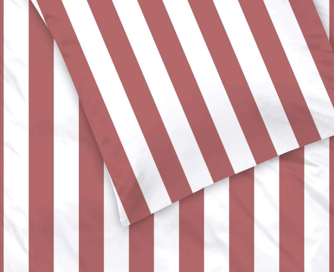 Brennet - Vichy Bettwäsche bordeaux rot, Classic Stripes
