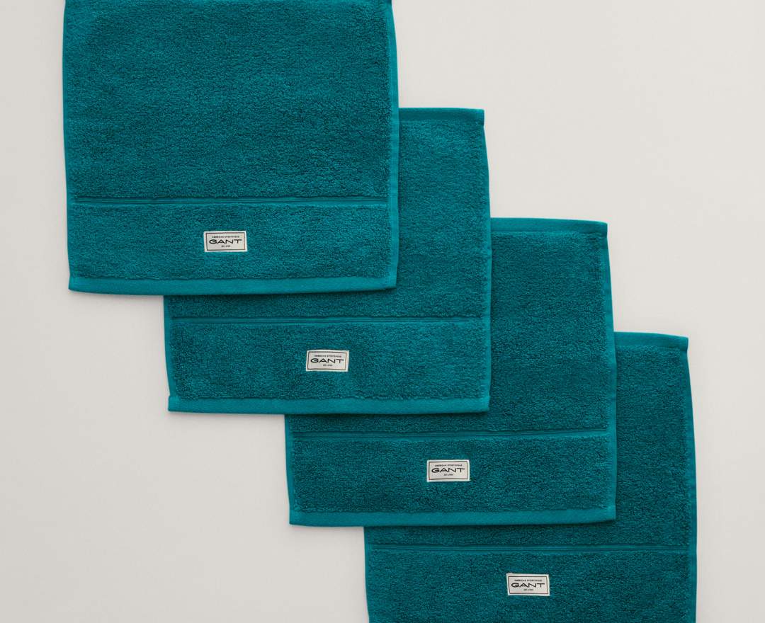 GANT HOME - Handtuch 30x30cm 4er-Set (verschiedene Farben) - ocean turquoise