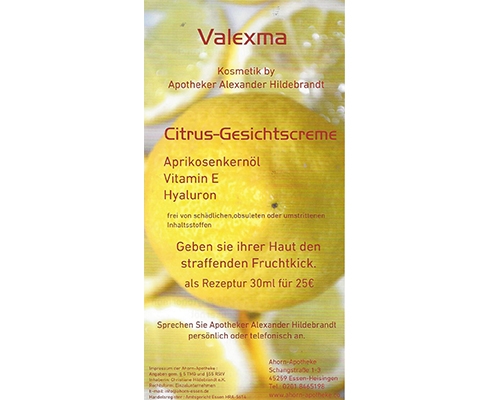 Valexma Kosemetik (Hausmarke) - Valexma Citrus-Gesichtscreme