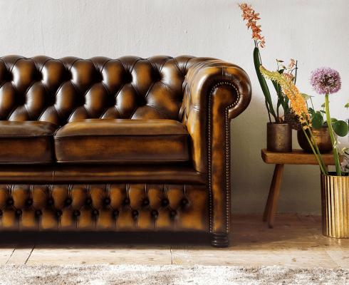 Springvale Leather - 'Burnely' 2½-Sitzer Chesterfield Sofa