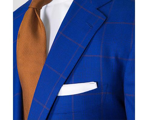 Cesare Attolini - Anzug in blau mit braunem Glencheck-Muster 