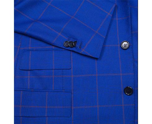 Cesare Attolini - Anzug in blau mit braunem Glencheck-Muster 