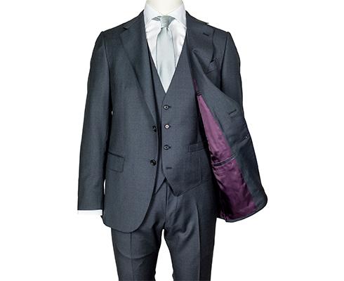Caruso - Anzug in dunkelgrau mit Weste aus Superfine 130'S Wolle