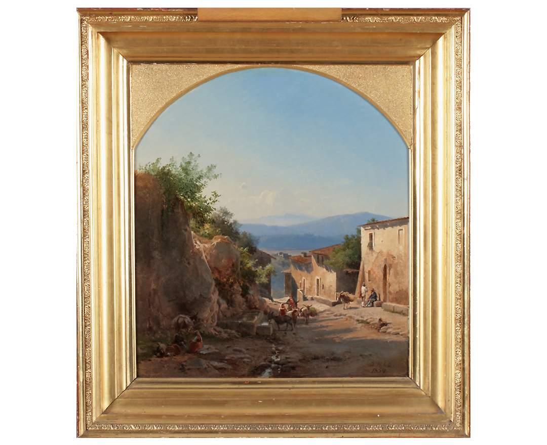 Nils Frederick Rohde (1816-1886) - Dorfidylle in Italien