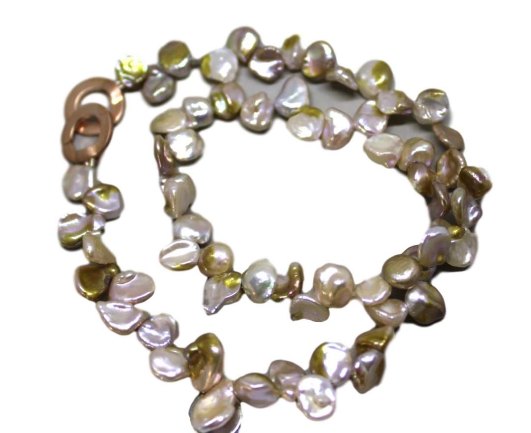 Schmuck - Manufaktur - Keshi Perlenkette in Herbstfarben