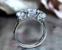 Infinity Juwelen - Trilogie Ring Verlobungsring mit Drei Zirkonia Steinen aus 14K Weissgold Thumbnail