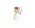 Goldschmiede TRAPEZ - Birgit Johannsen - Ring mit Turmalin, Brillant, Silber und 18 Karat Gold Thumbnail