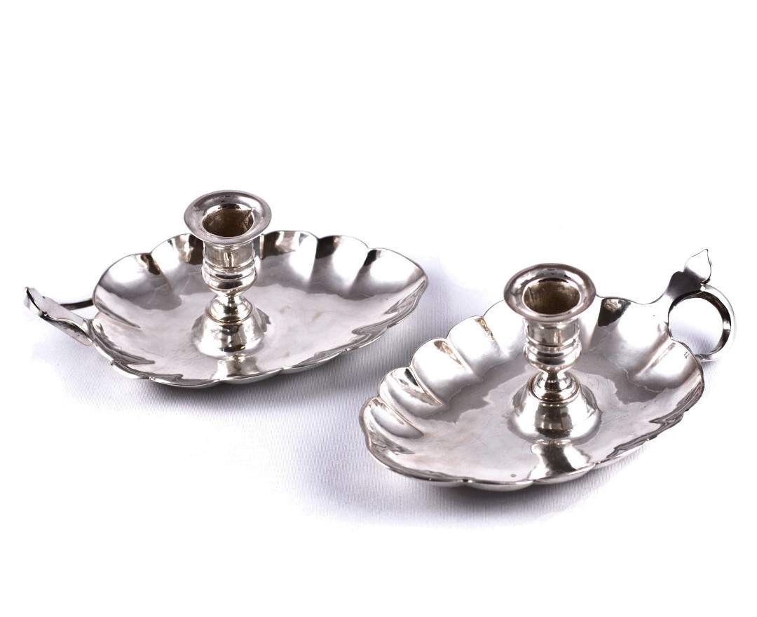 Kunsthandel Seidel u. Sohn - Ein Pärchen silberne Nachtleuchter  Stralsund, um 1770