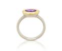 Goldschmiede TRAPEZ - Birgit Johannsen - Ring mit Amethyst, Silber und 18 Karat Gold Thumbnail