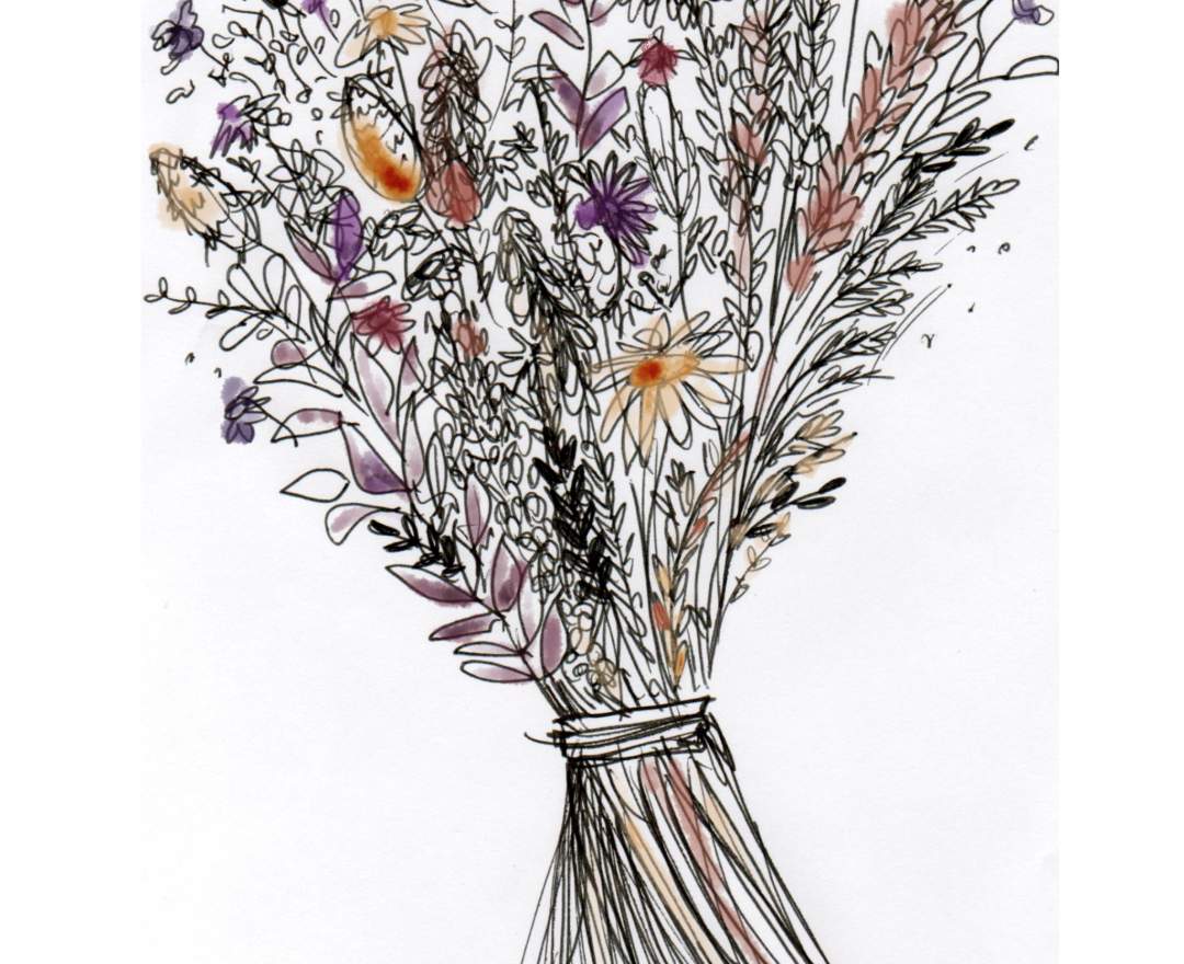 1st Tannendiele - Trockenblumen-Mini-Bouquet