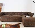 Wenk-Design - Ecksofa Chesterfield antik braun OT rechts Thumbnail