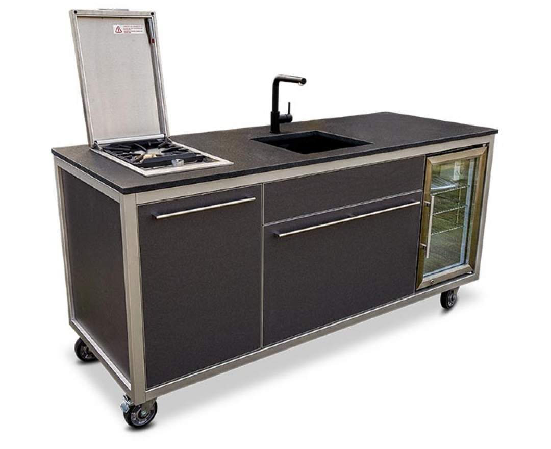 MM-Outdoorküchen - 950 KSKA Kombi Spühl-Kühl-Orgamodul mit Gaskochfeld