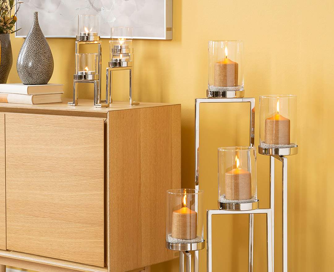 Fink Living - GRANT Leuchter / 4-flammig / vernickelt