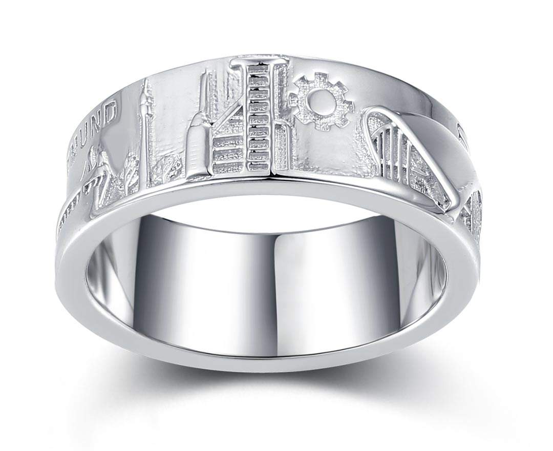 Goldschmiede Willeke - 3D Dortmund Ring, plastisch ausgearbeiteter 925/Sterlingsilber Ring
