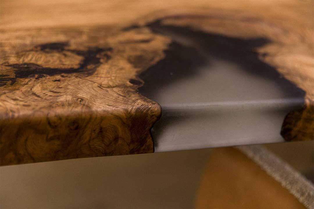 wohnsektion - Baumscheiben Tischplatte aus Eiche 350 x 145cm