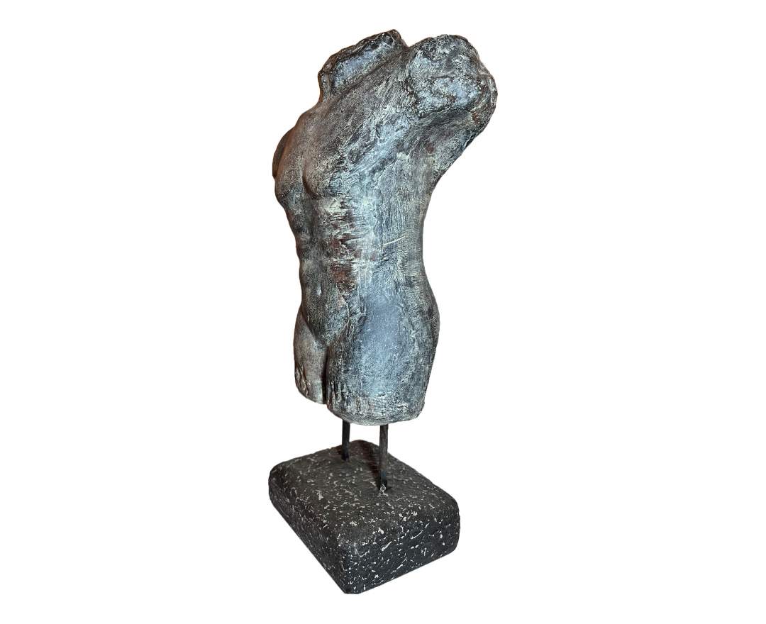 Skulptur - Skulptur, Torso Mann, Grau