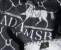 Adamsbro - Decke Kaschmir Plaid Pferdedesign Hufeisenmuster Thumbnail