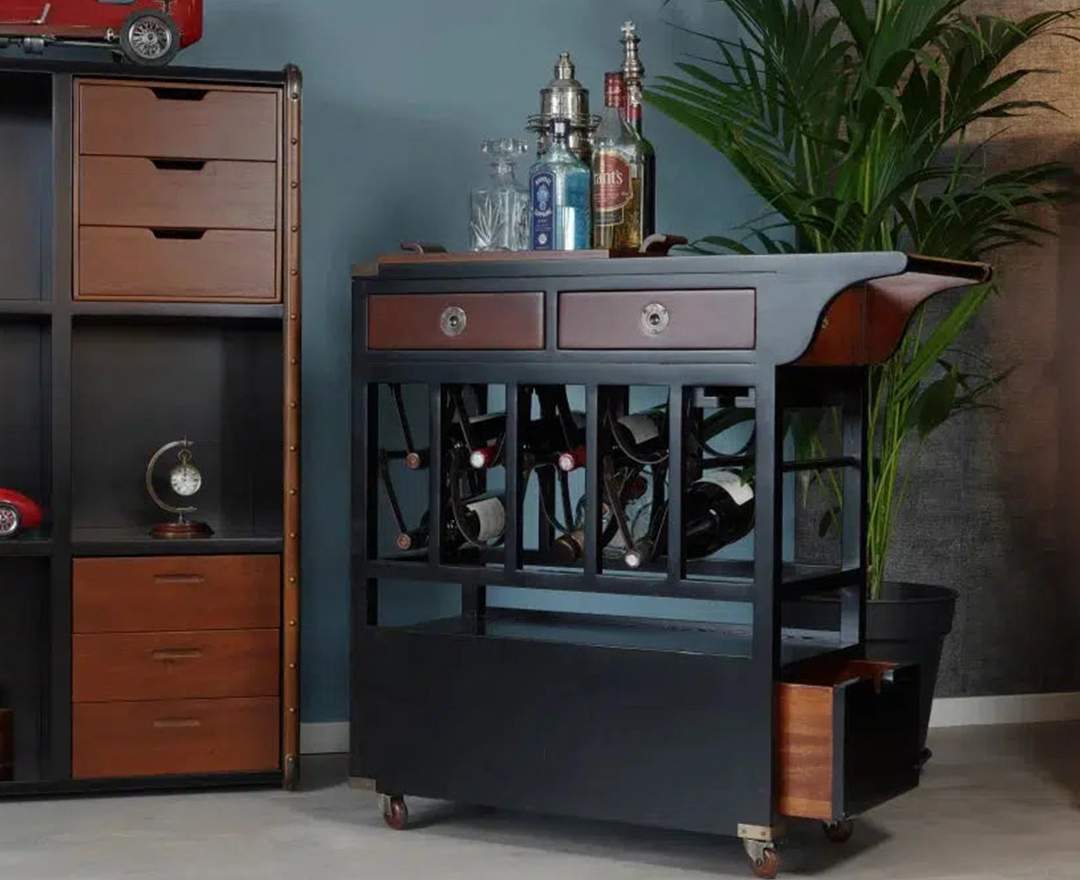 Authentic Models - Barschrank Bartrolley Barwagen
