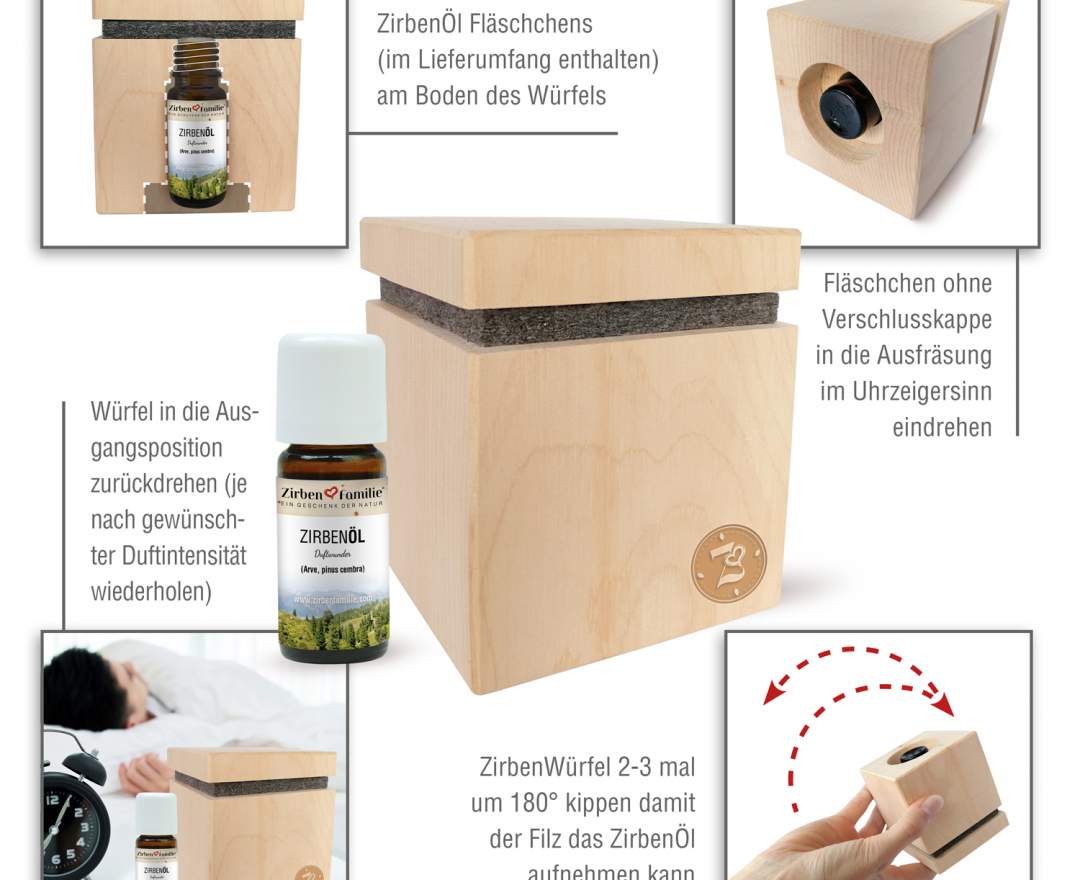 Zirbenfamilie - Zirbenwürfel Premium