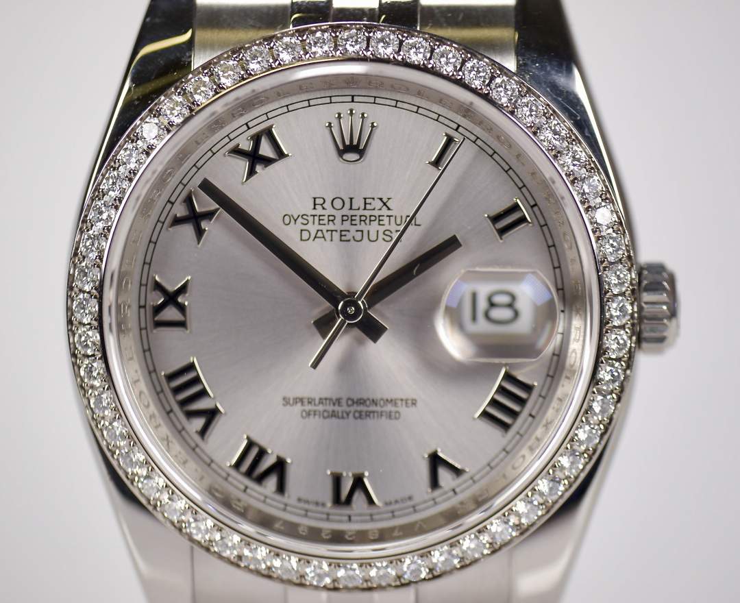 Rolex - Rolex Datejust 36 mm 2009 116244 LC170 Italy Diamond Bezel incl. Box & Papiere