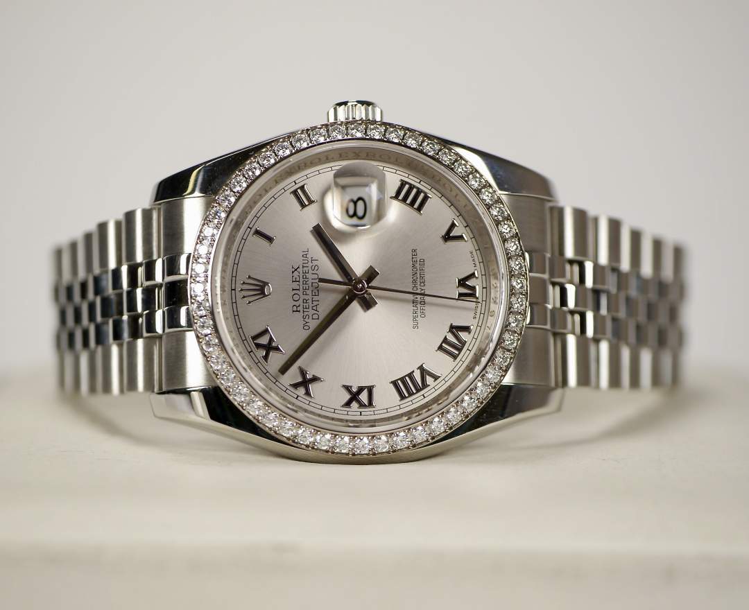 Rolex - Rolex Datejust 36 mm 2009 116244 LC170 Italy Diamond Bezel incl. Box & Papiere