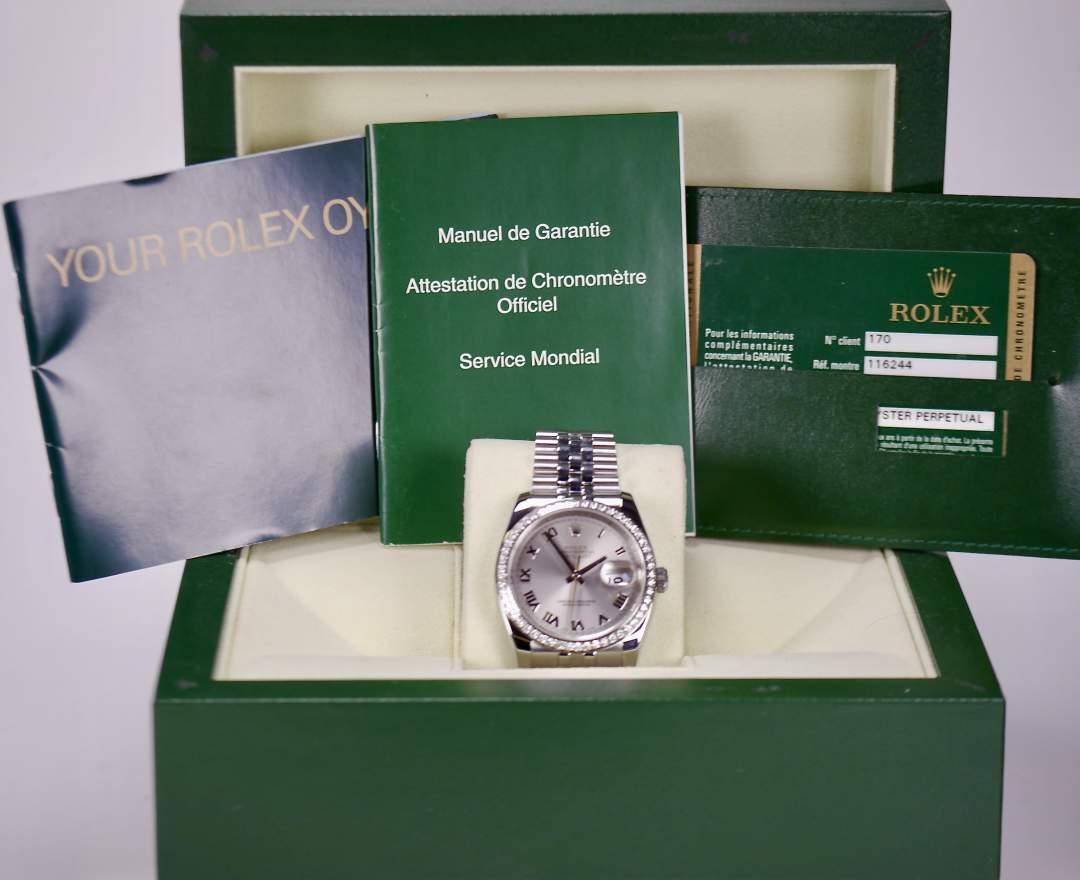 Rolex - Rolex Datejust 36 mm 2009 116244 LC170 Italy Diamond Bezel incl. Box & Papiere