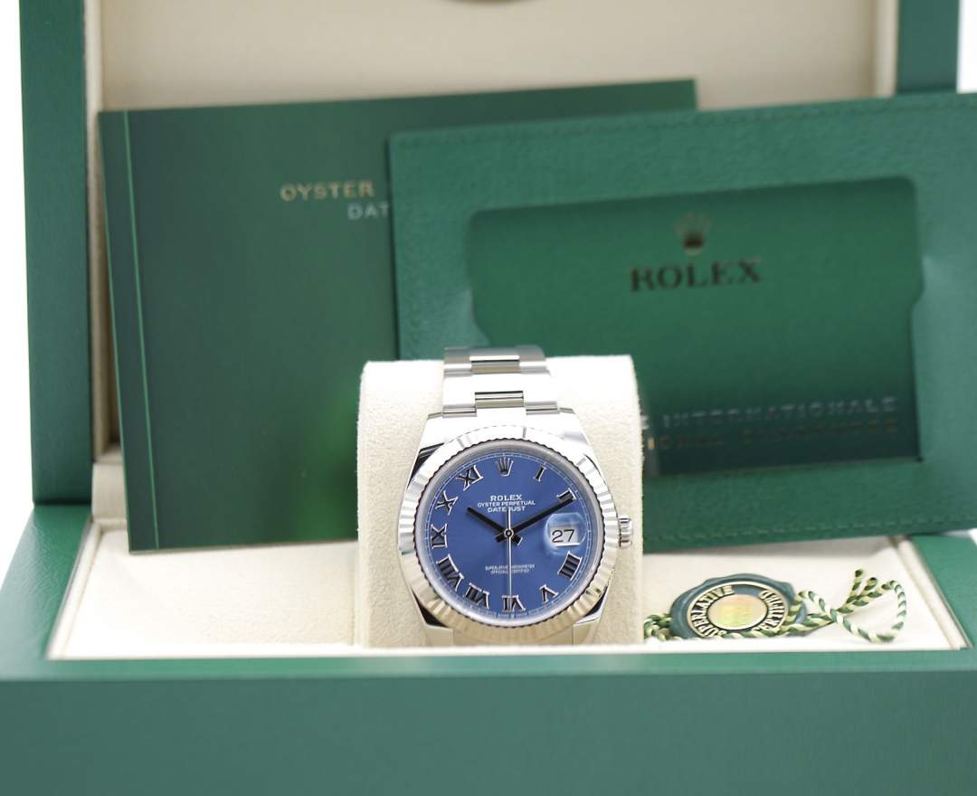 Rolex - Rolex Datejust 41 2022 126334 Azurro Blue inkl. Box & Papiere & Erstkaufrechnung