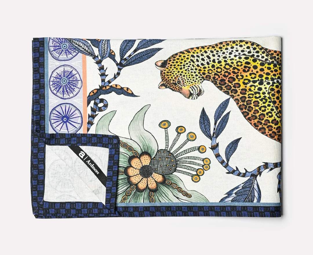 Ardmore - Ardmore, Geschirrtuch Lovebird Leopards, Südafrika, 50x70cm