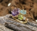 Handmade - Goldschmiedearbeit Farbstein-Diamant-Ring 14 Kt Gelbgold Thumbnail