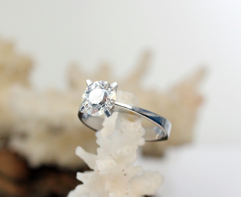 Handmade - Brillant Solitäring 750 WG circa 1,3Ct