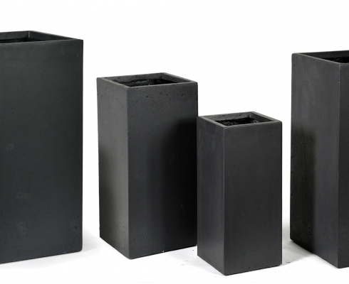 Hoher Pflanzkübel Anthrazit L 23cm x B 23cm x H 50cm von Mega Ceramics | Product Guide