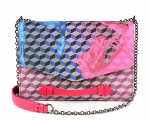 LOUP NOIR -  CLUTCH CHEVAL BLUE / PINK