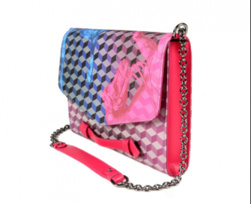 LOUP NOIR -  CLUTCH CHEVAL BLUE / PINK