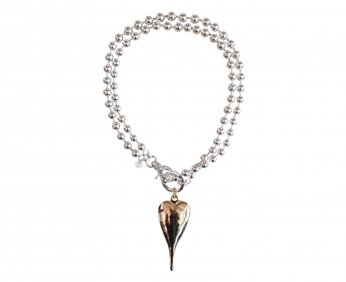 trendagents Kette mit großem Herz-Anhänger (Silber, Gold oder Roségold) - längenverstellbar trendagents Kette mit großem Herz-Anhänger (Silber, Gold oder Roségold) - längenverstellbar